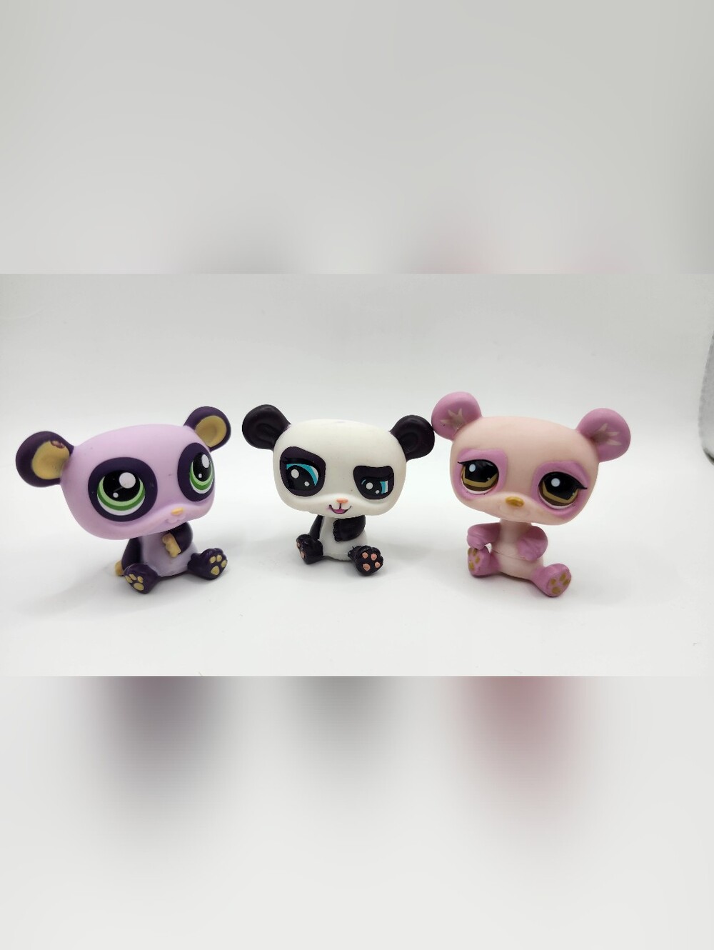LPS Panda Bear Lot #1413 #1305 #899 Hasbro Authentic Littlest Pet Shop Figures